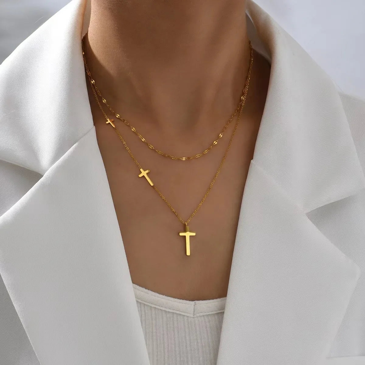 Triple Cross Necklace