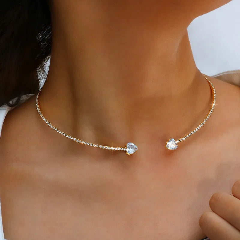 Rhinestone choker necklace